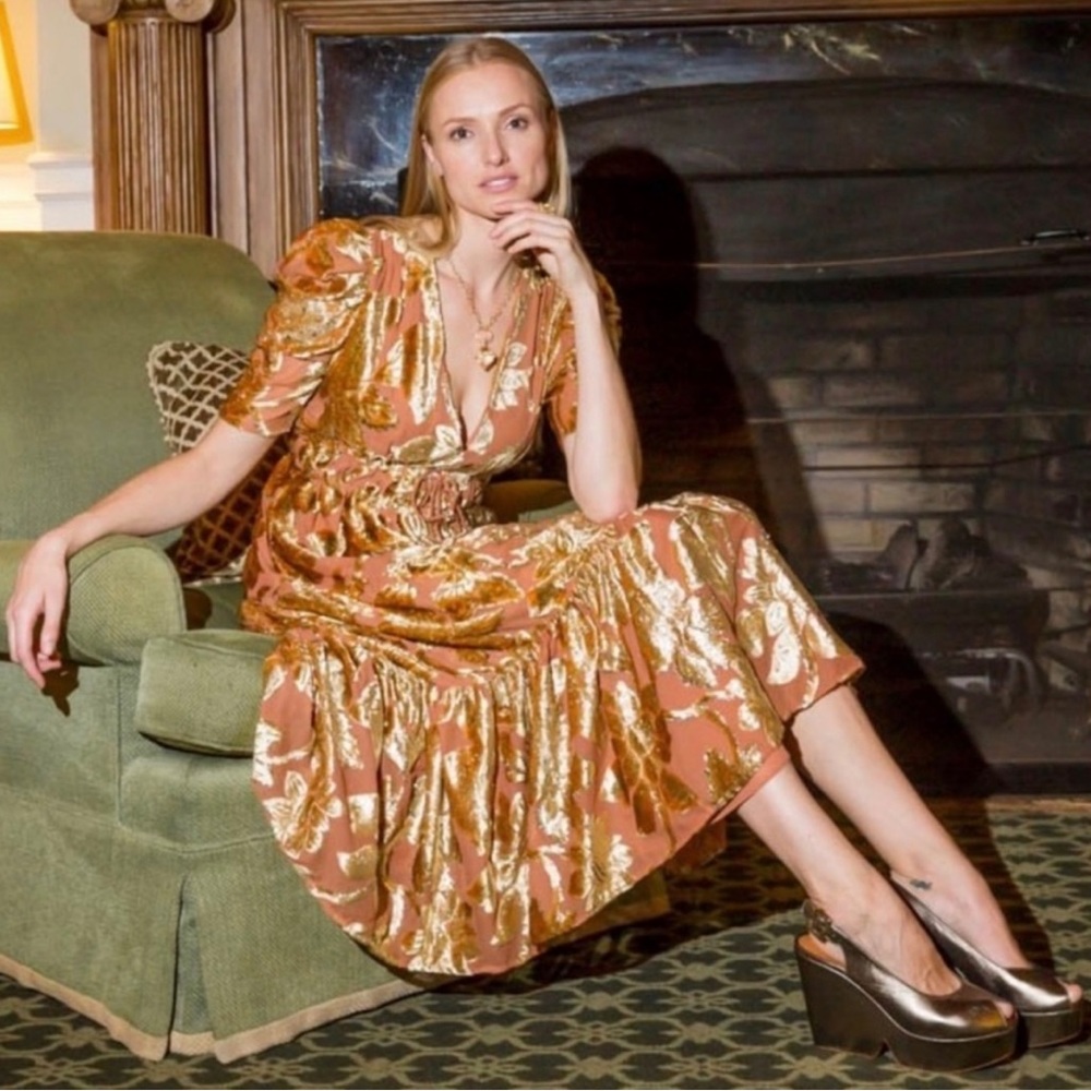 Ulla Johnson Velvet Loretta Dress - Rose Gold